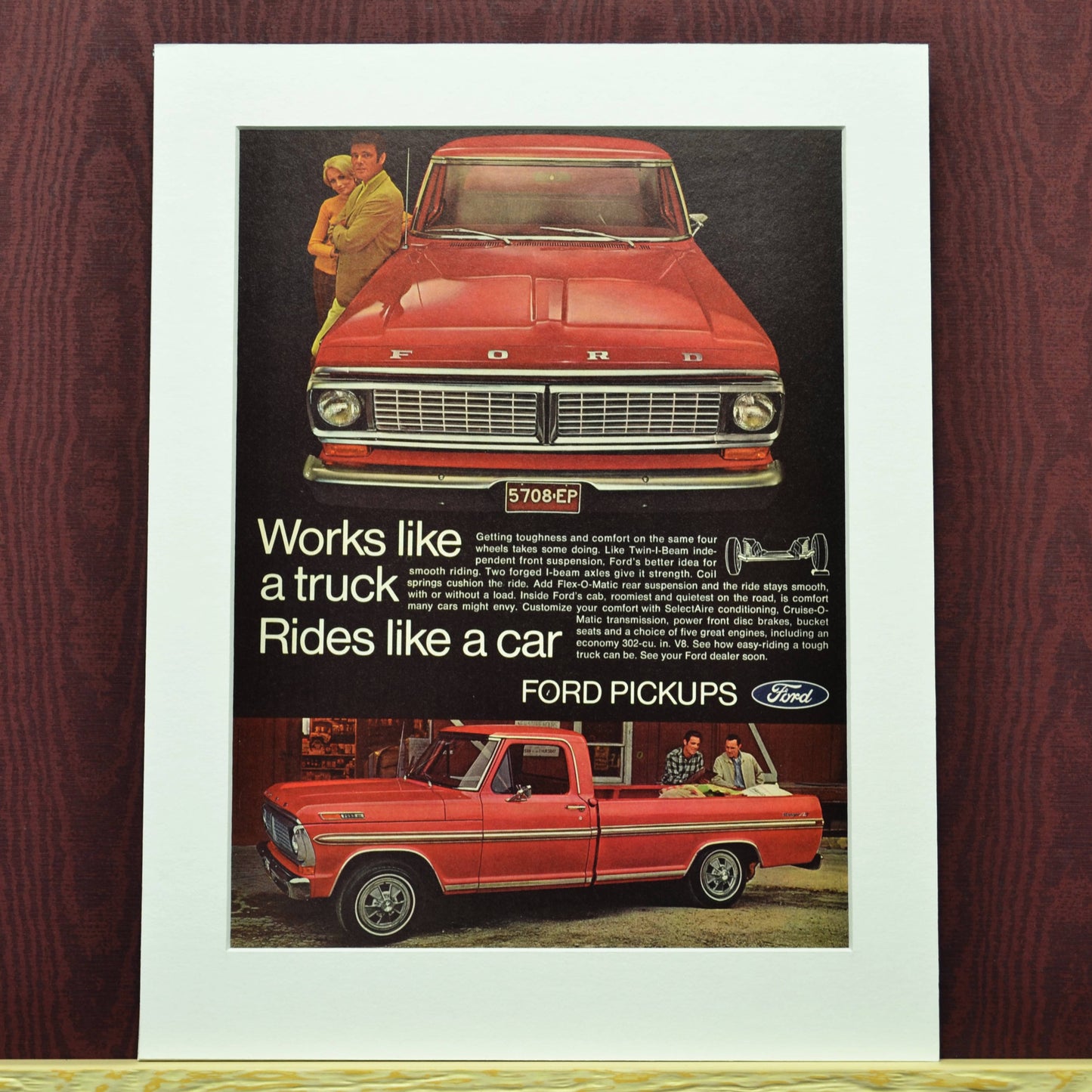 1969 Ford F-150 Vintage Truck Art - "Works Like a Truck, Rides Like a Car"