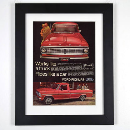 1969 Ford truck print ad framed