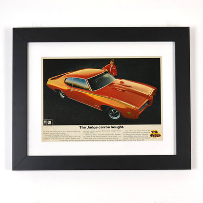 1969 Pontiac GTO Judge Vintage Print Ad framed