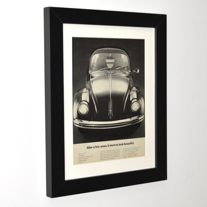 1969 Volkswagen Beetle Vintage Ad – Classic VW Bug Collectible wall art framed side view