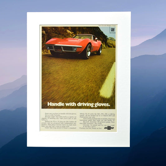 1970 Chevrolet Corvette Stingray Vintage Print Ad – Classic Sports Car  wall art 