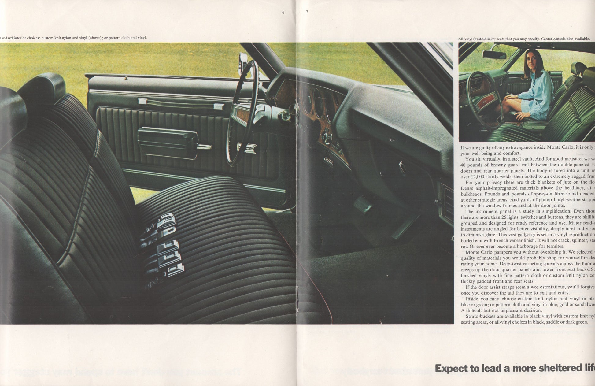 1970 Chevrolet Monte Carlo original dealer sales brochure cover GM literature interior images