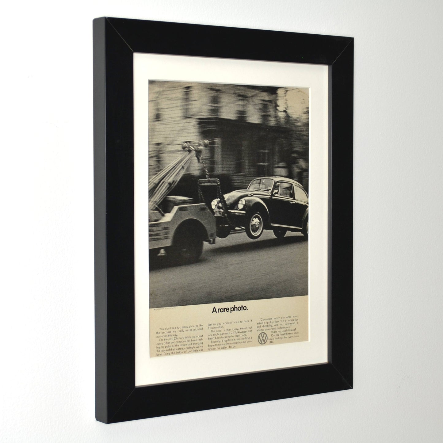 1971 Volkswagen Beetle Vintage Ad framed side view