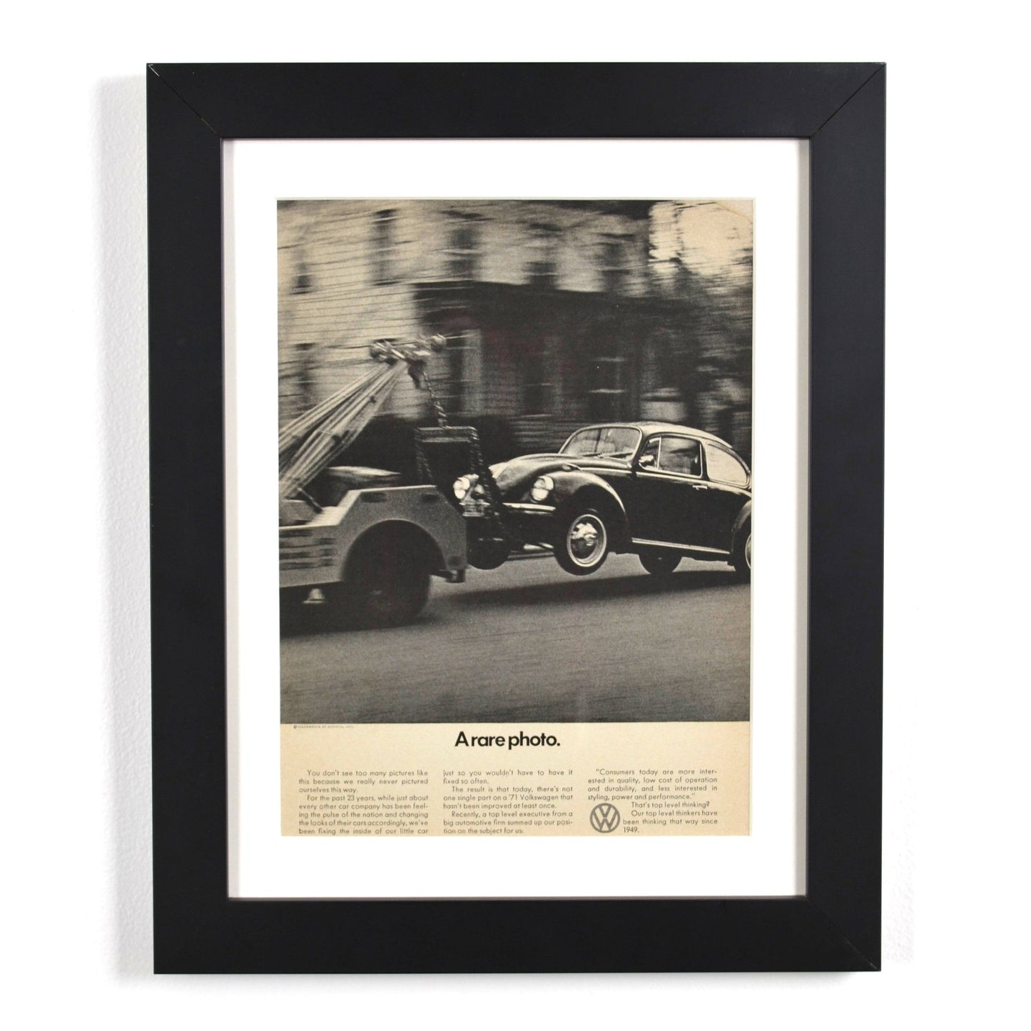 1971 Volkswagen Beetle Vintage Ad framed