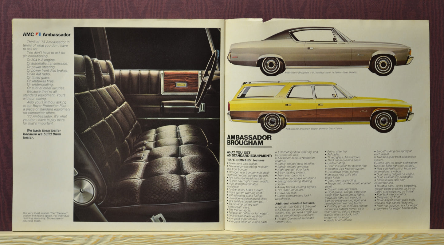 1973 AMC Dealer Brochure, ambassador equipment