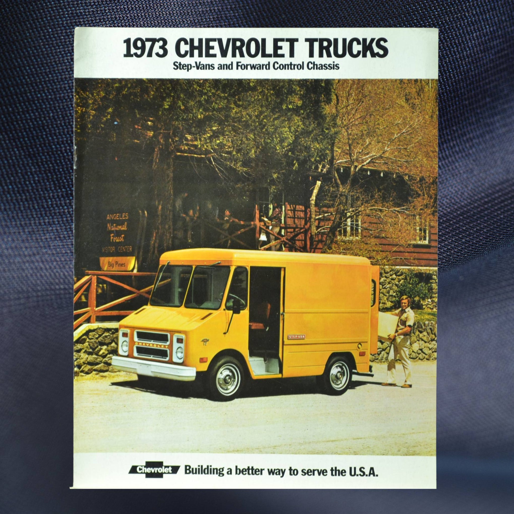 1973 chevy yellow step van and chassis dealer sales brochure, vintage truck memorabilia