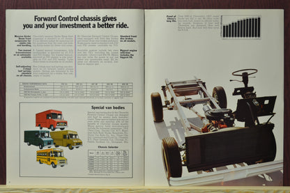 1973 chevy forward control chassis  sales brochure, vintage truck memorabilia