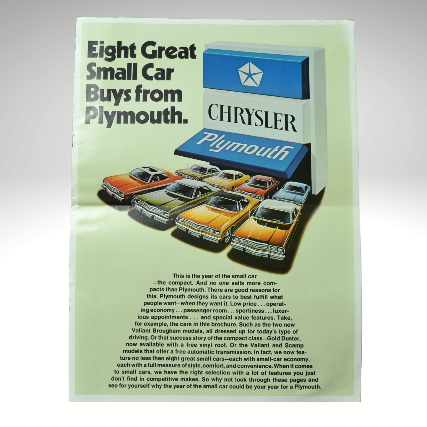1974 chrysler plymouth dealer mailer cover
