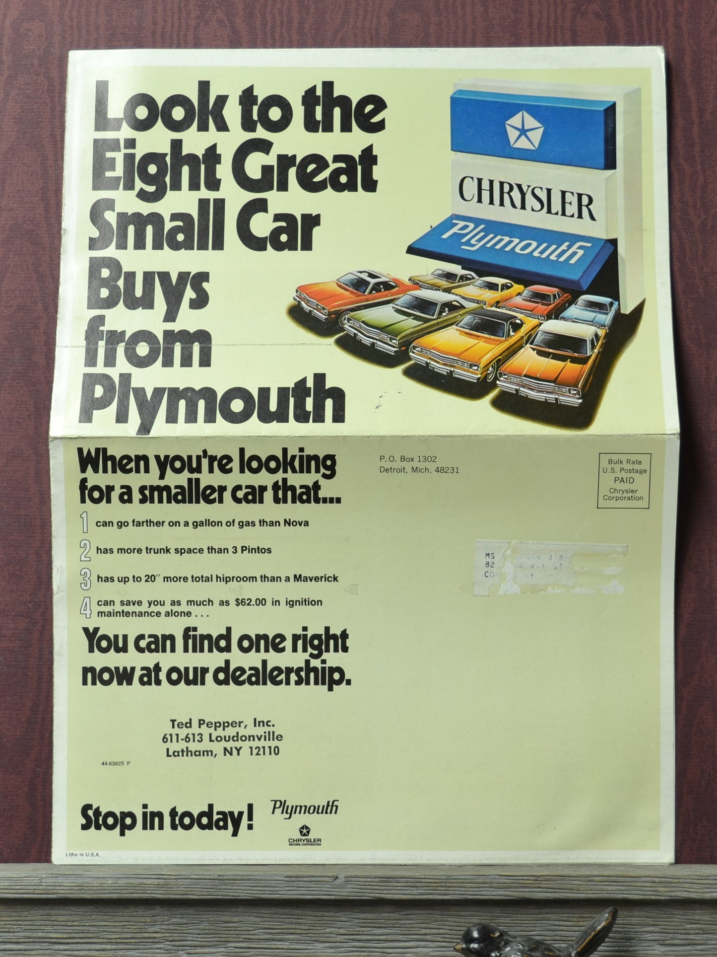 1974 chrysler plymouth ted pepper dealership mailer
