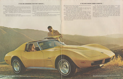 1974 Chevrolet Corvette dealer sales brochure original 8-page catalog interior pages