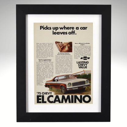 1975-chevy-el-camino-vintage-print-ad-framed-12x15-chevrolet-wall-art