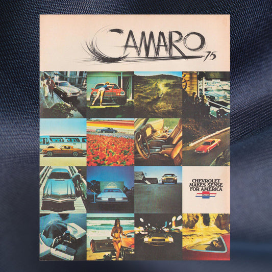 1975 Chevrolet Camaro original dealer sales brochure featuring Sport Coupe and Type LT