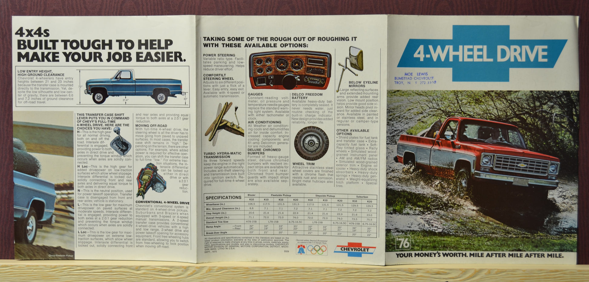 1976 Chevrolet 4-Wheel Drive Brochure - Classic Squarebody Memorabilia options