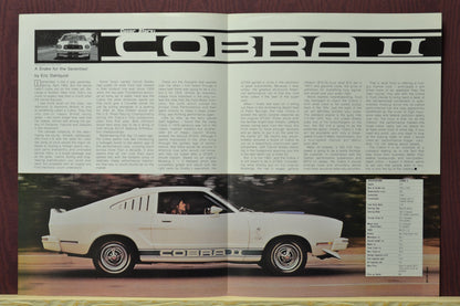 Interior spread of 1976 Ford Mustang Cobra II Motor Trend brochure