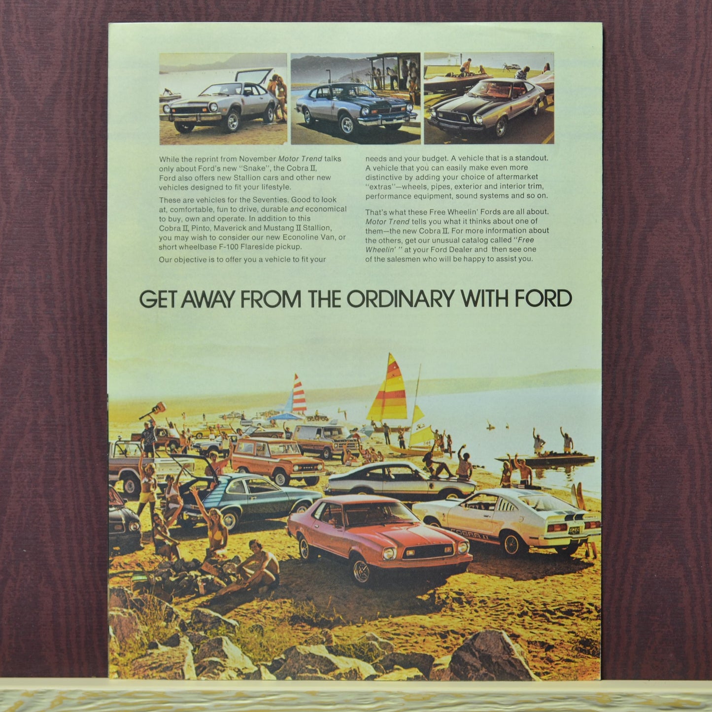 Back cover of 1976 Ford Mustang Cobra II Motor Trend reprint