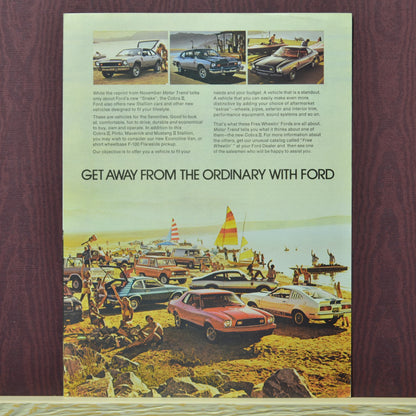 Back cover of 1976 Ford Mustang Cobra II Motor Trend reprint