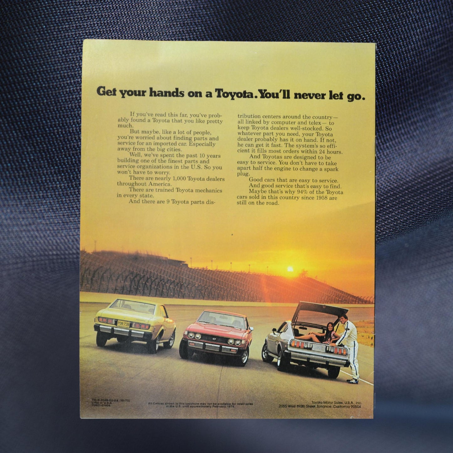 1976 toyota celica dealer sales brochure, back