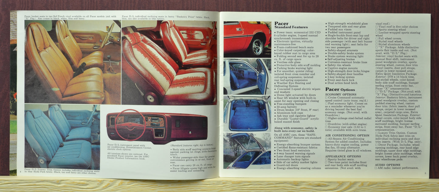 1976 AMC Passenger Cars Sales Ad Brochure – Classic Automotive Literature 4-5