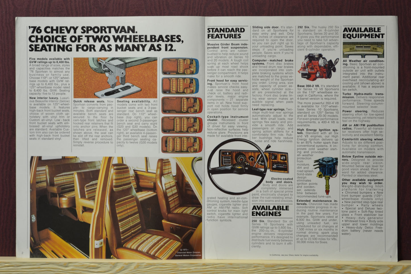 1976 Chevy Sportvan Dealer Brochure |