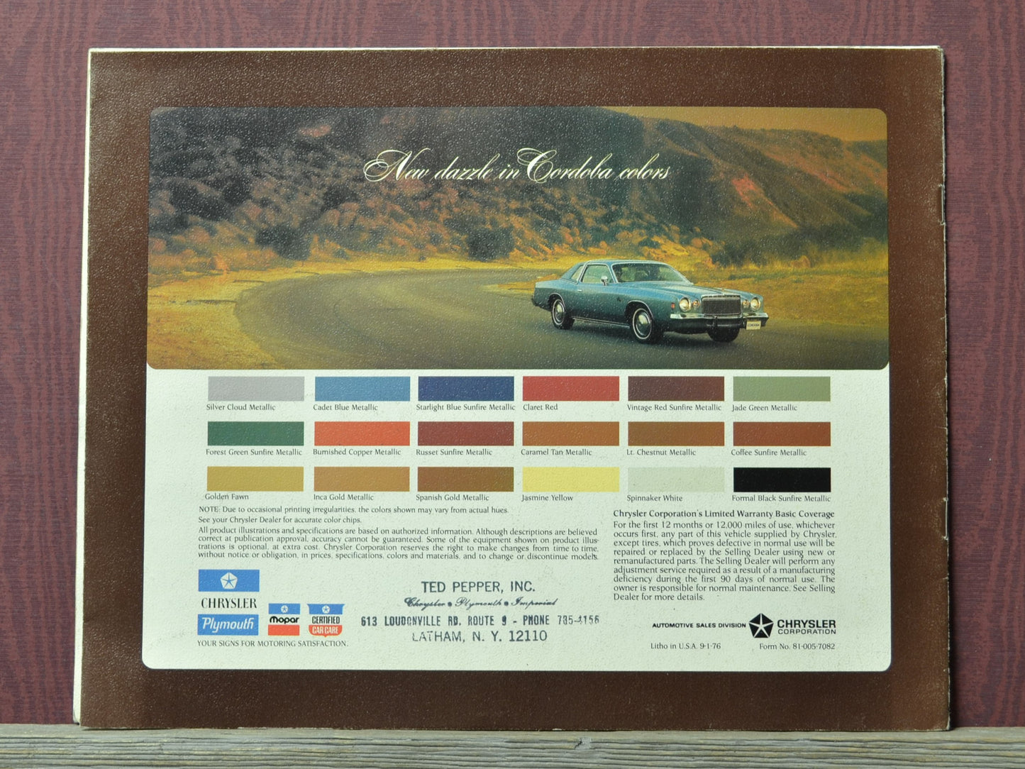 1977 Chrysler Cordoba Dealer Sales Brochure – 8 Page Original