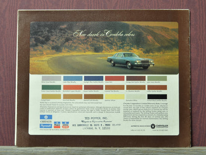 1977 Chrysler Cordoba Dealer Sales Brochure – 8 Page Original