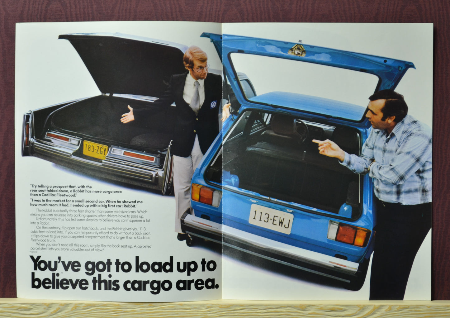 1977 Volkswagen Rabbit Dealer Brochure - Classic Automotive Literature, cargo area