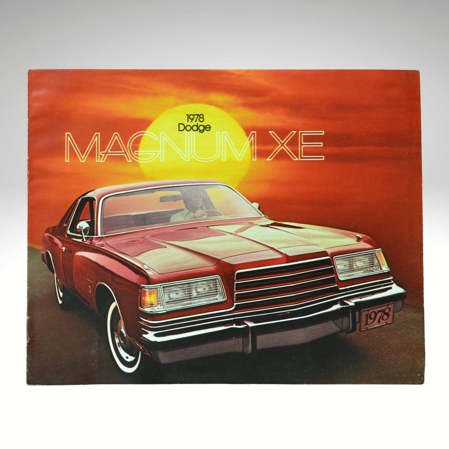 1978 Dodge Magnum XE brochure cover with a red car and sunset design.