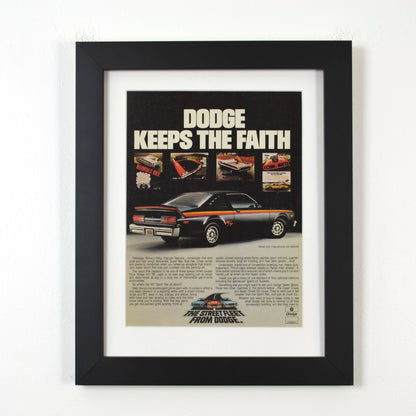 1978 Dodge Aspen R/T Scat Pack Vintage Print Ad framed