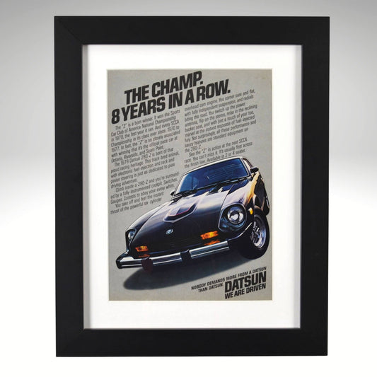 1978-datsun-280z-vintage-print-ad-framed-12x15-jdm-wall-art