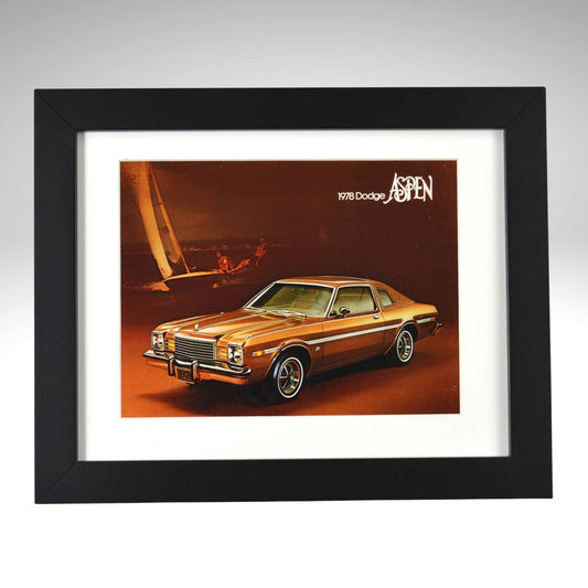 Framed artwork of a 1978 Dodge Aspen car 