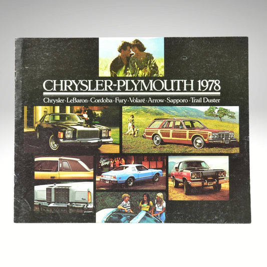 1978 Chrysler-Plymouth car brochure with images of vehicles and people.