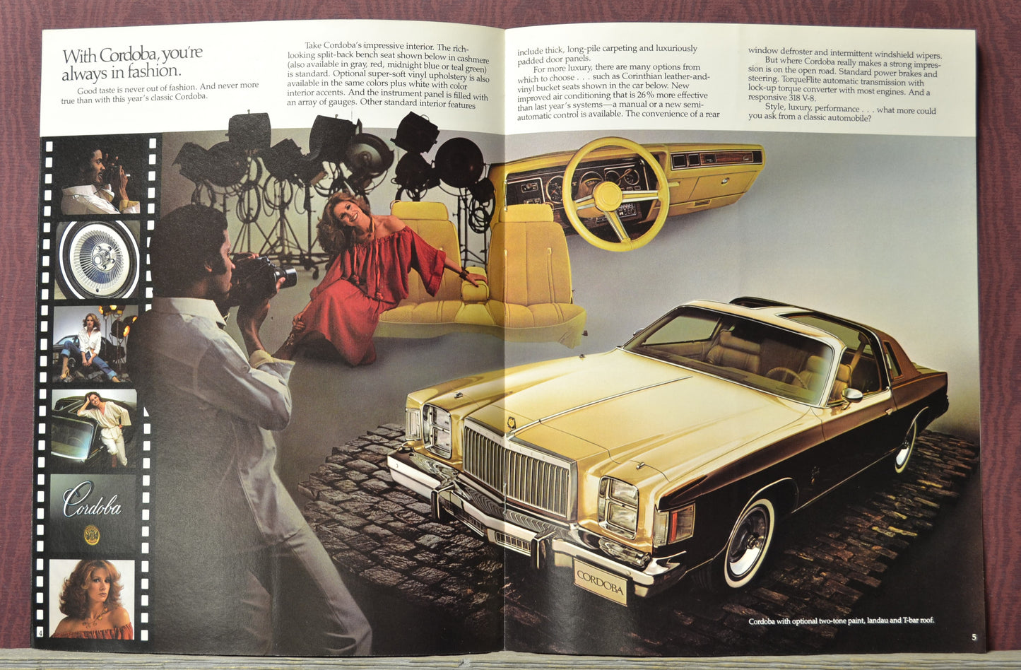 1979 chrysler cordoba interior luxury brochure spread