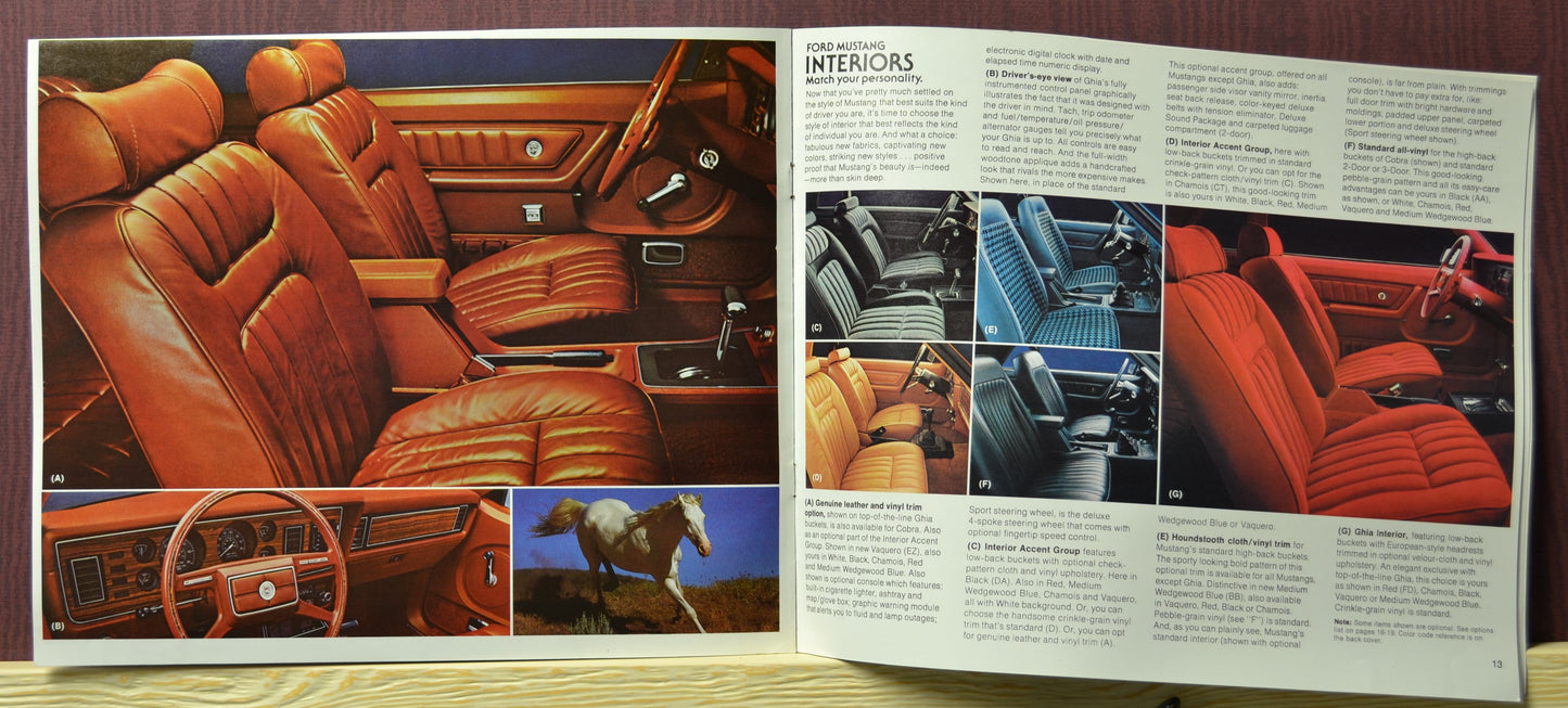 Mustang Foxbody Era Brochure interior details | John Barnes Collection