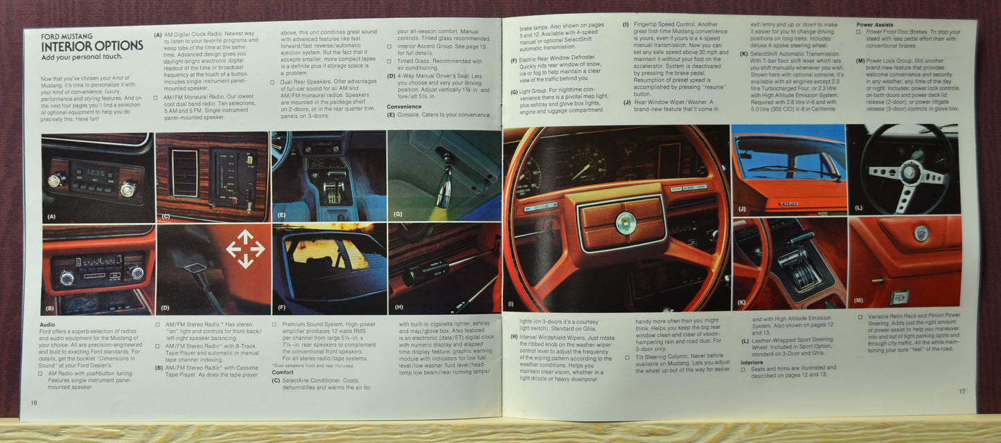 1979 Mustang interior options Page | Vintage Mustang Memorabilia