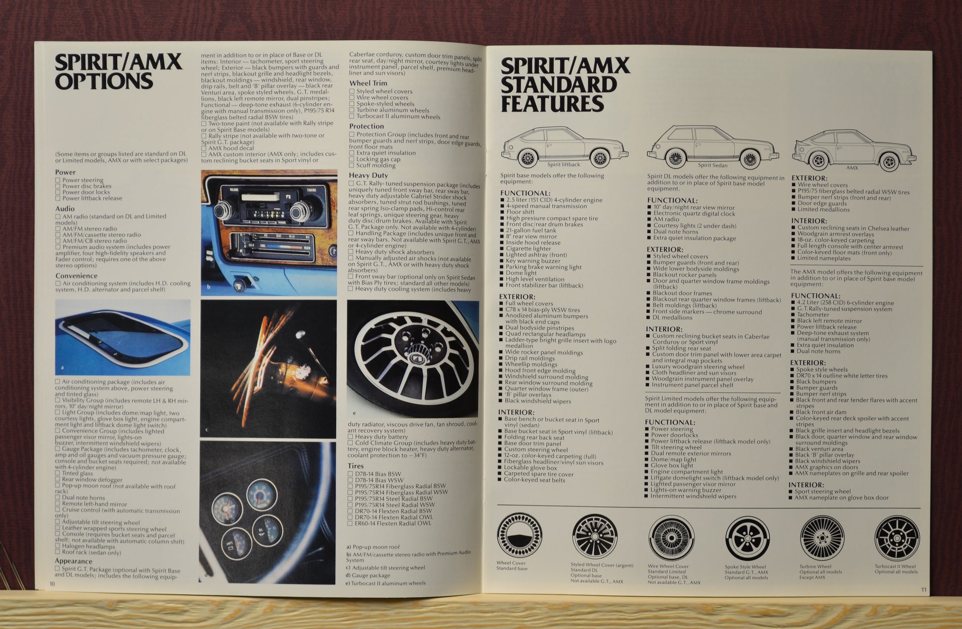 1980 AMC Dealer Brochure, spirit amx options