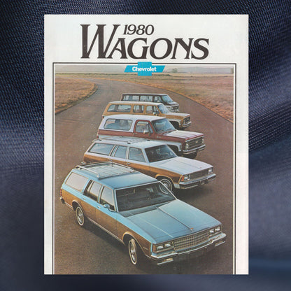 1980 Chevrolet Wagons original dealer brochure featuring Caprice Malibu Suburban and Blazer