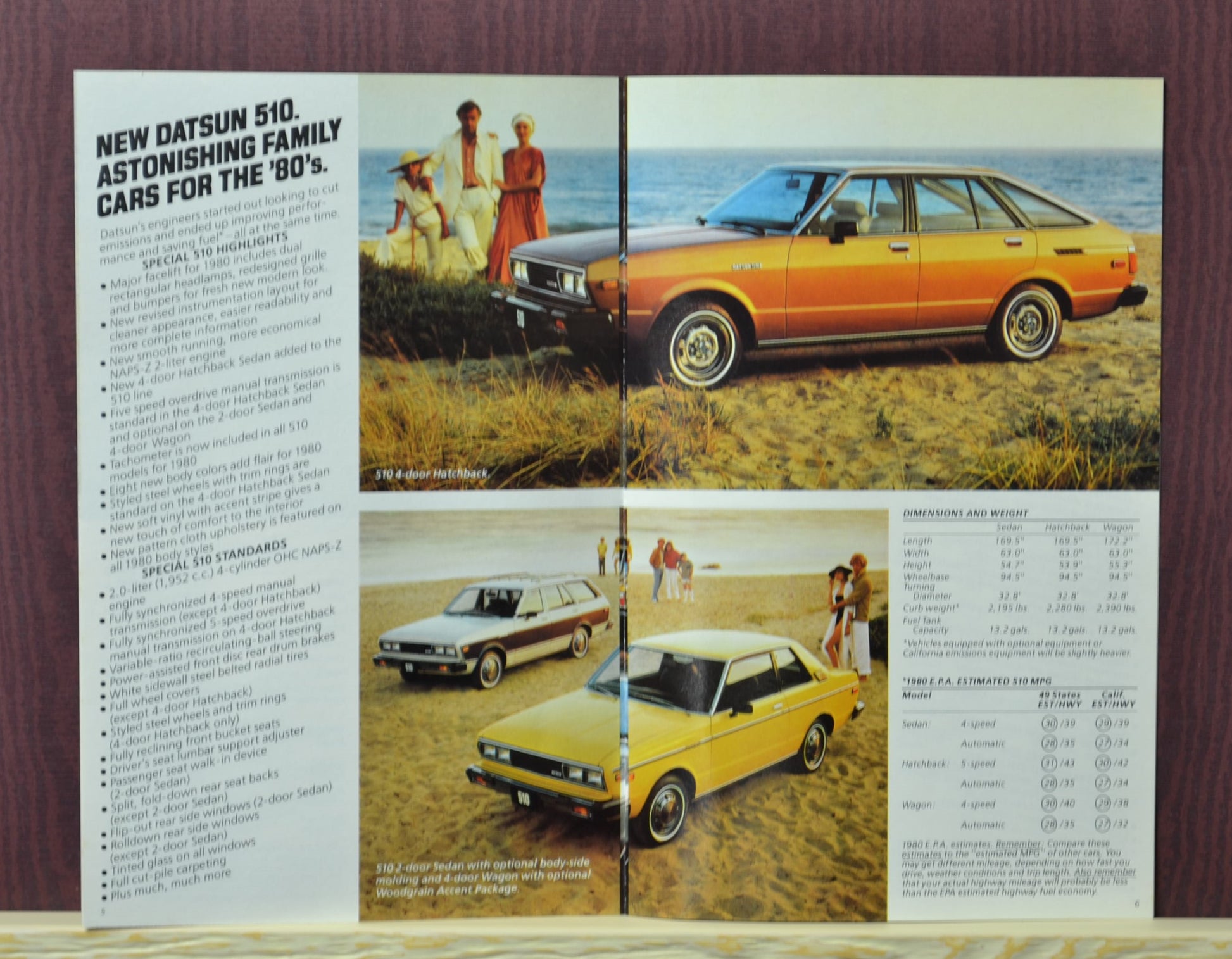 1980 Datsun Dealer Brochure – Complete Lineup Including Sedans, 280-ZX, and Pickups 5-6