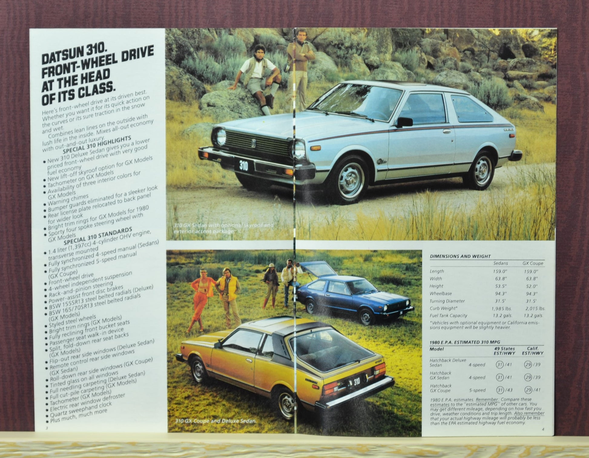 1980 Datsun Dealer Brochure – Complete Lineup Including Sedans, 280-ZX, and Pickups 3-4