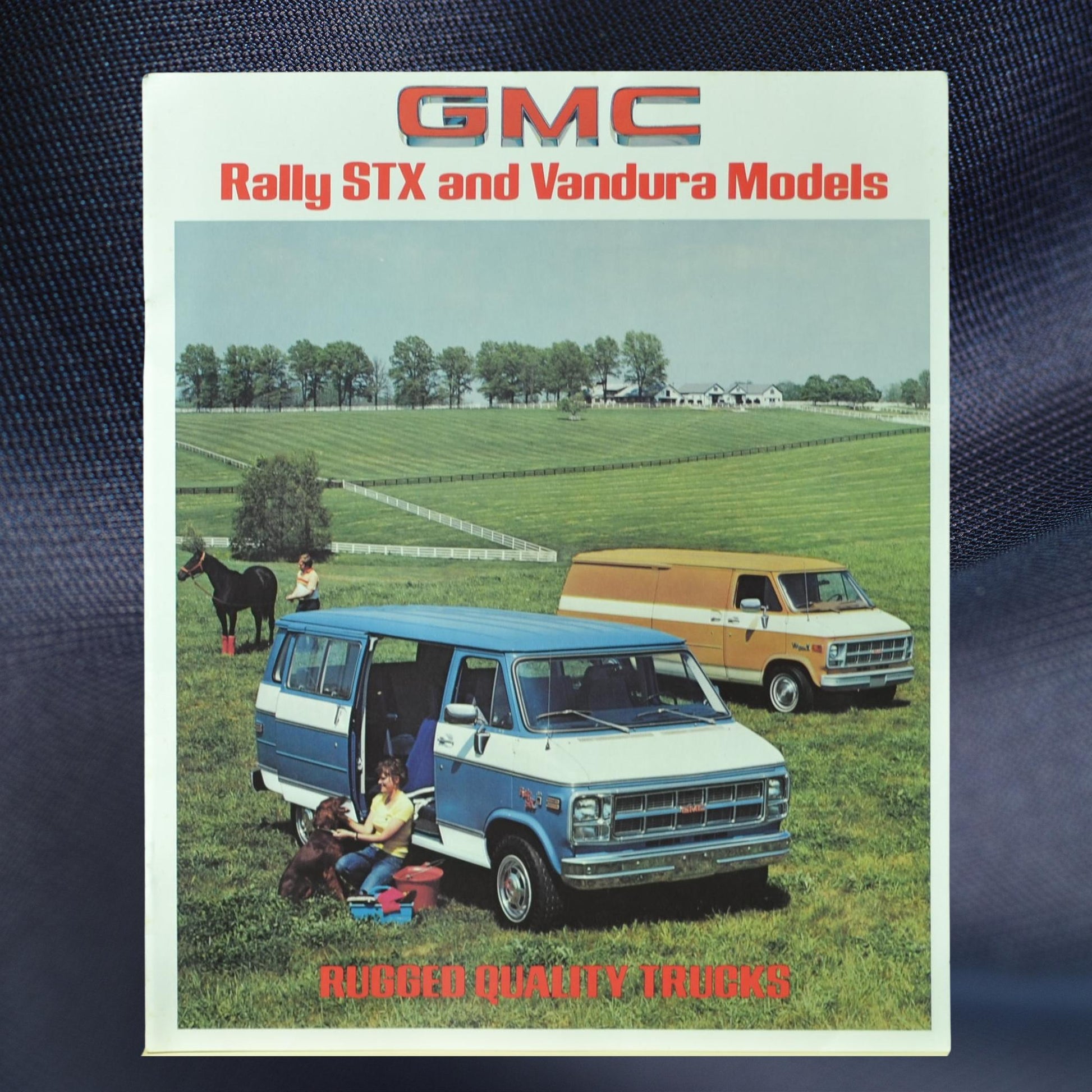 1980 GMC Rally STX and Vandura brochure featuring classic van models like Gaucho and Gypsy. A perfect gift for collectors and vintage van fans