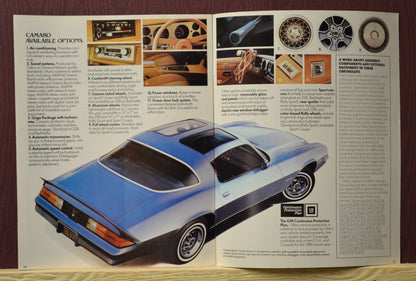 1980 chevrolet camaro dealer ad brochure, options