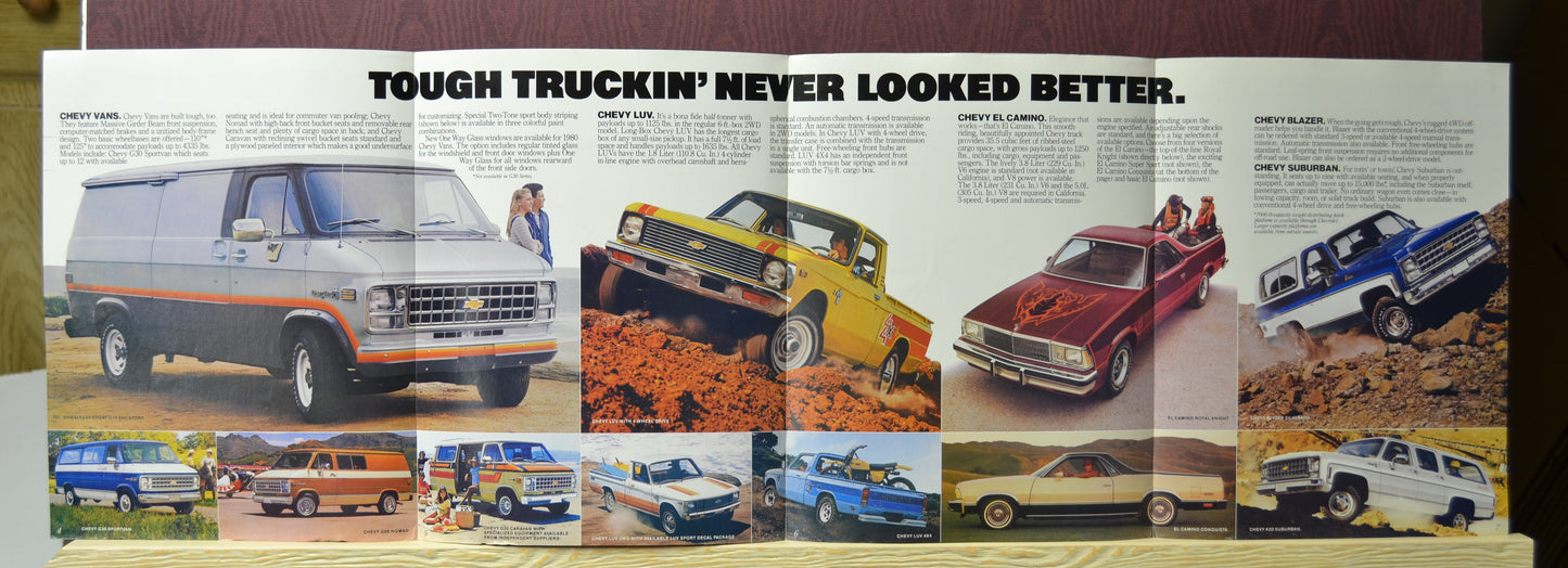 1980 Chevy Trucks Dealer Ad – Square Body, Suburban, LUV & Classic Collectible open