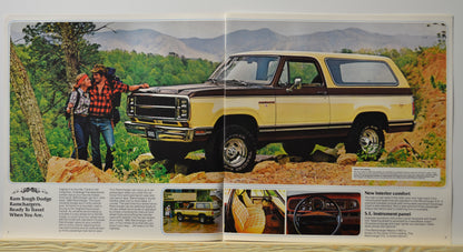 Interior spread showing 1980 Ramcharger SE in yellow and brown two-tone

