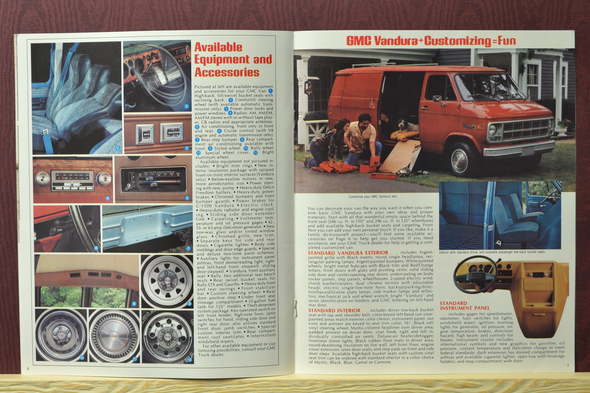 1980 GMC Rally STX and Vandura brochure featuring classic van Accessories