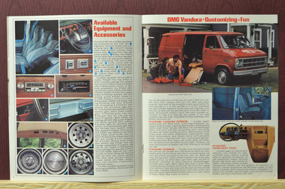 1980 GMC Rally STX and Vandura brochure featuring classic van Accessories