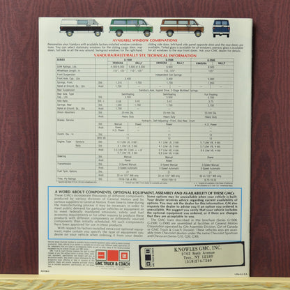 1980 GMC Rally STX and Vandura brochure back page