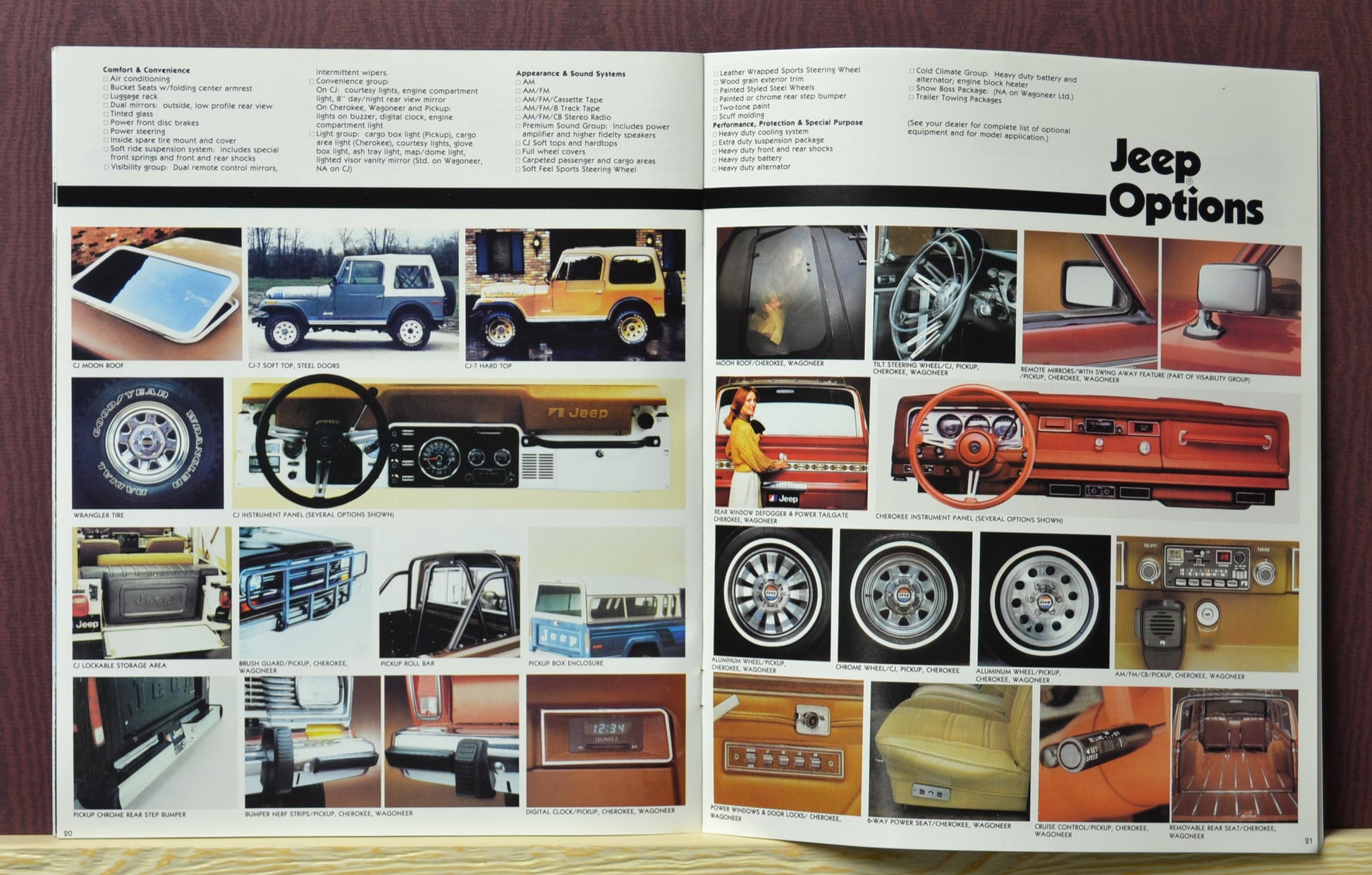 1980 Jeep Lineup Brochure  Ad – CJ-5, CJ-7, Pickup, Cherokee & Wagoneer 20-21