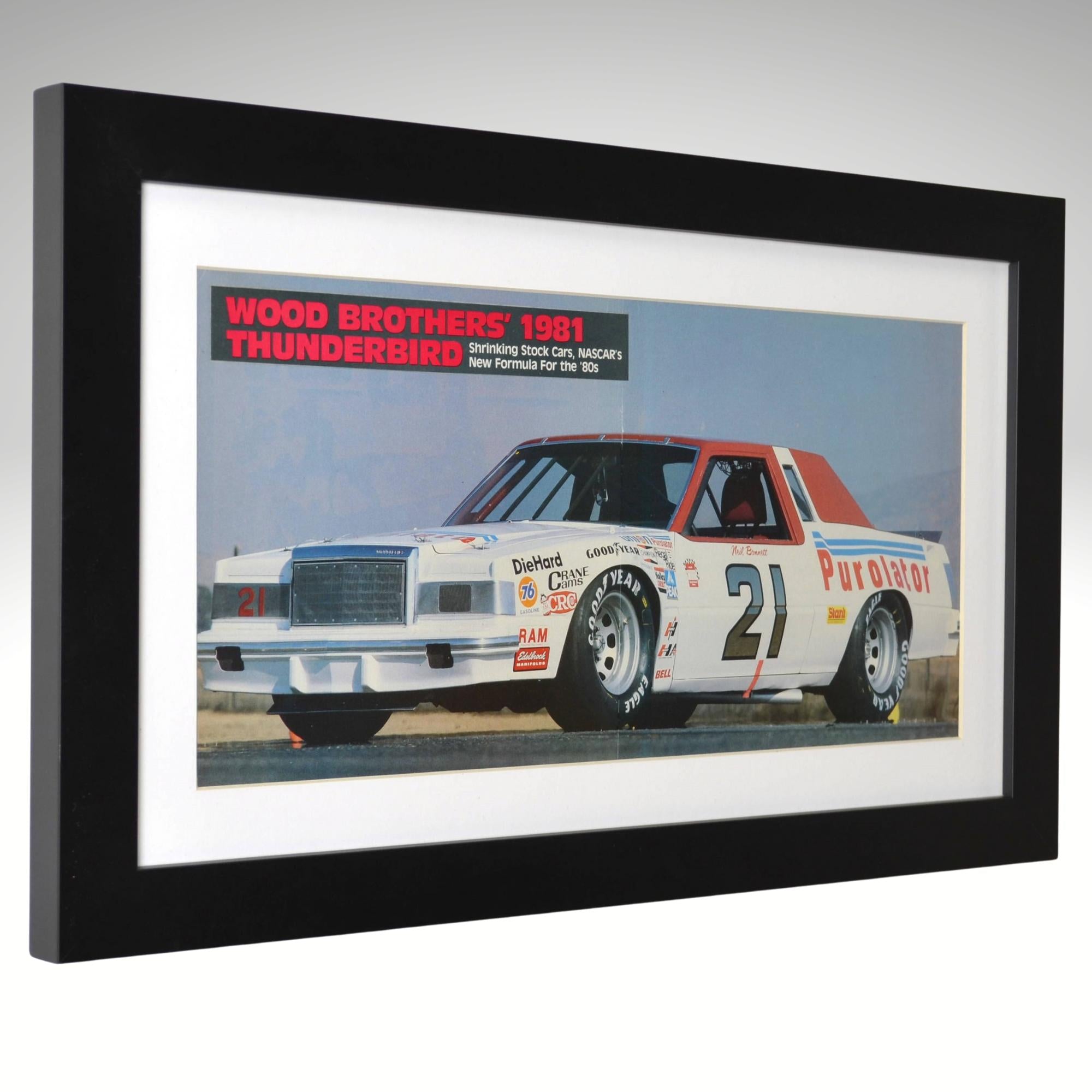 1981 Wood Brothers NASCAR Thunderbird – Neil Bonnett | Framed