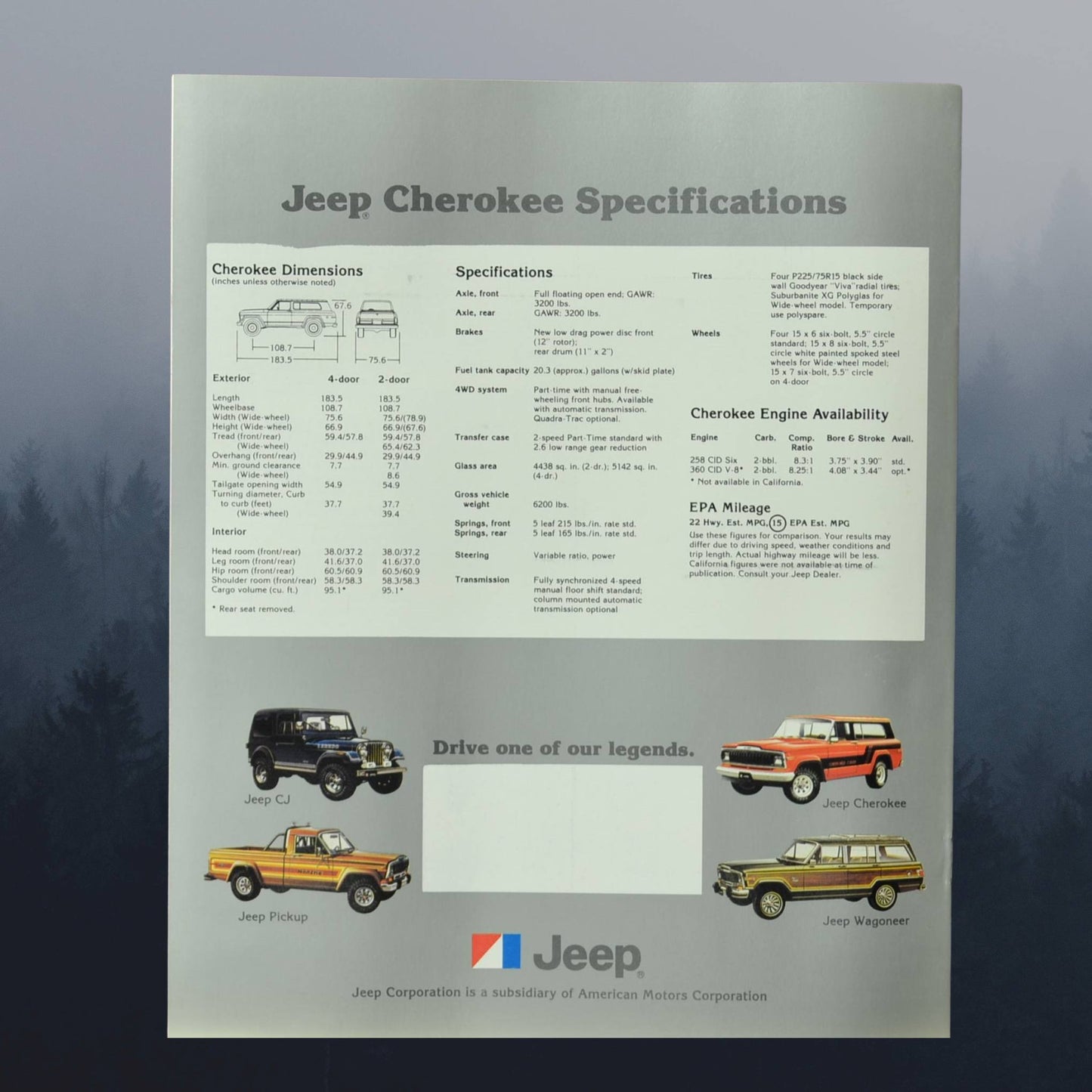 1981 Jeep Cherokee Sales Ad Brochure