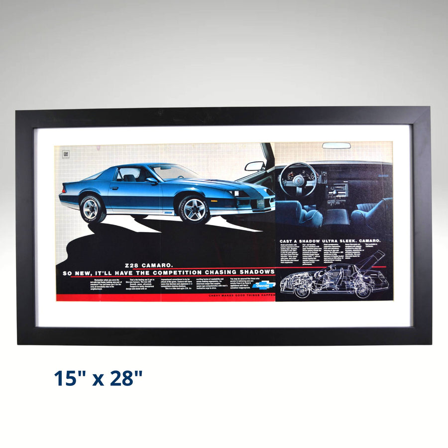 Framed 1982 Chevrolet Camaro Z28 Print – Classic Camaro Advertisement – Collector’s Wall Art