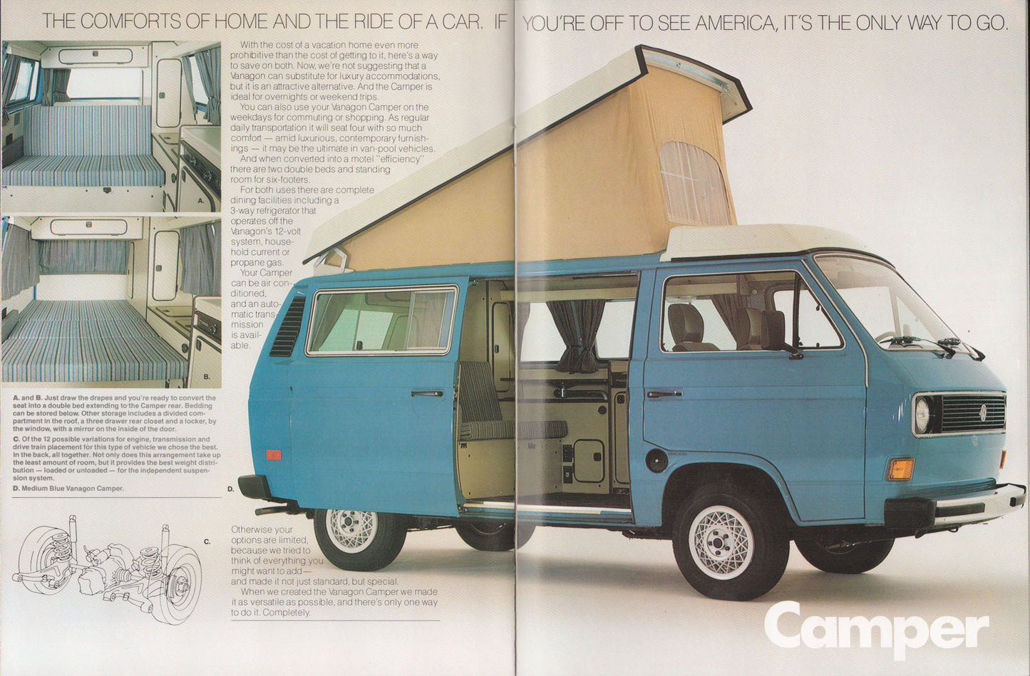 1982 volkswagen vanagon camper pop top exterior blue
